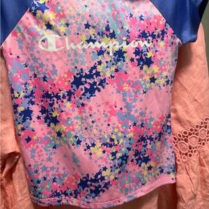 Champion Pink and Blue Rashguard Swim Top